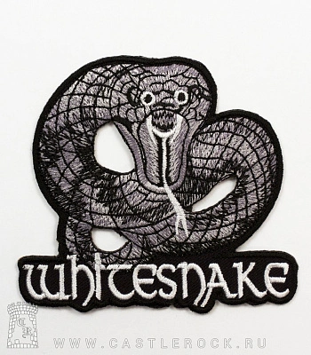 нашивка термо whitesnake (змея, вышивка)