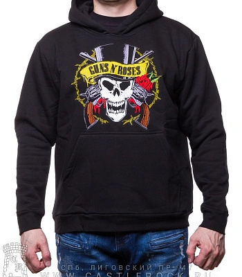 балахон guns'n'roses (череп, вышивка)