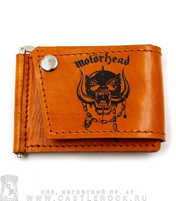 зажим для купюр с держателем карт motorhead (гравировка, ручная работа)
