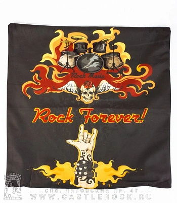 чехол на подушку rock forever (коза, барабаны)