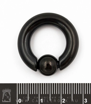 Кольцо BCR Хард Сталь Черное 6 х 16 х 10 (с пружинным шариком)