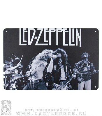 табличка led zeppelin (группа, лого, ч/б)
