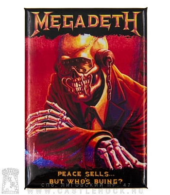 магнит прямоугольный megadeth "peace sells... but who's buying?"