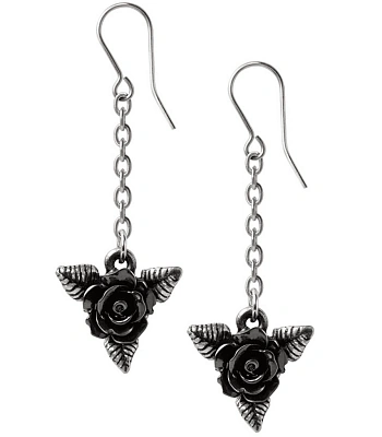 серьги alchemy gothic (алхимия готик) e472 black rose