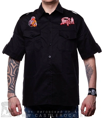 рубашка с коротким рукавом death "leprosy" (вышивка)