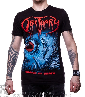 футболка obituary "cause of death"
