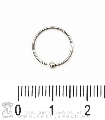 Кольцо для носа Сталь Разжимное с Шариком на Конце 0,8 х 10 х 2