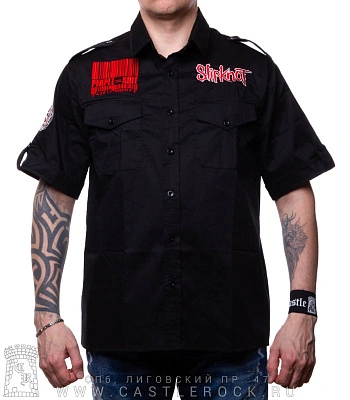 рубашка с коротким рукавом slipknot "people=shit" (вышивка)