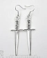 серьги меч с черепом