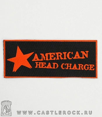 нашивка american head charge (красная надпись)