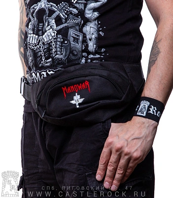 сумка на пояс с вышивкой manowar