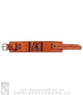 браслет кожаный с гравировкой ac/dc