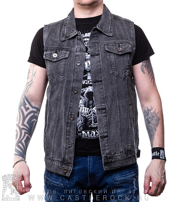 жилет джинсовый серый e320