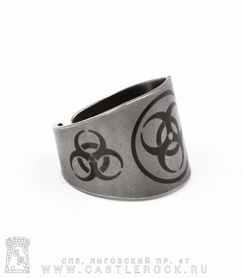 кольцо сталь с гравировкой biohazard (безразмерное)
