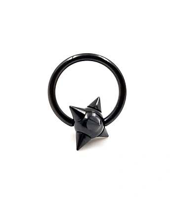 Кольцо BCR Сталь Черное с Шариком Шипастым 1,6 х 12 х 11