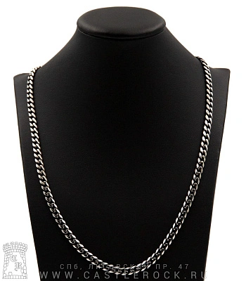 цепь стальная панцирная (звенья усеченные, округлые, затемненные, 6 мм)