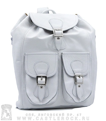 рюкзак кожаный o'skull белый (два кармана)