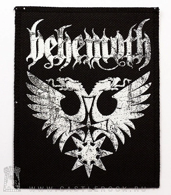 нашивка behemoth (лого белое, потертое)