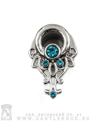 Тоннель Сталь Кружево (стразы) 6 мм