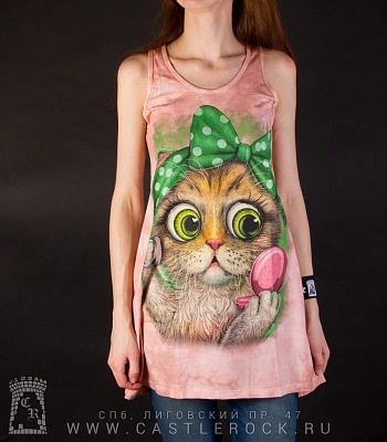 туника кошка с пудреницей (персиковая)