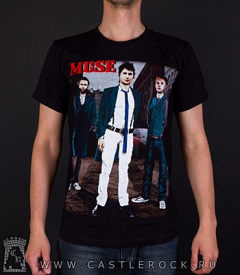 футболка muse (группа, надпись красная)