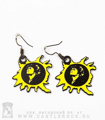 серьги кино в. цой (солнце)