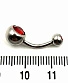 Банан Сталь с Шариками со Стразами (красными) 1,6 х 10 х 5/8