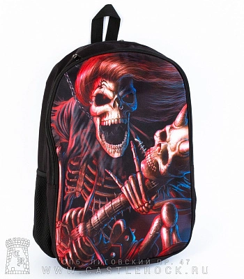 рюкзак принт скелет гитариста