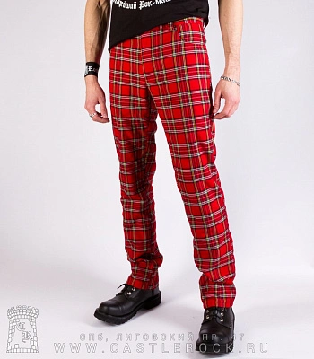 брюки клетка красная (яркая)