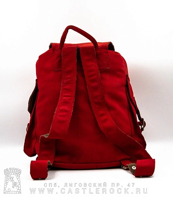 рюкзак кожаный красный (большой)