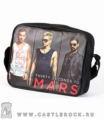 сумка к/з 30 seconds to mars (группа, фон серый)