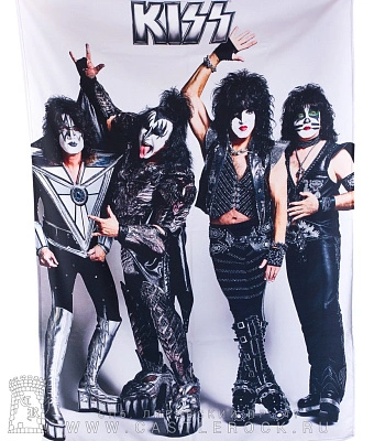 постер тканевый kiss (группа, ч/б)