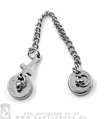 серьга кафф магнитная крест (цепочка)