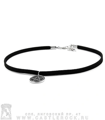 чокер пентаграмма (эмаль, текстиль)