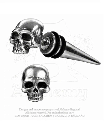 серьга alchemy gothic (алхимия готик) e323 tomb skull spike