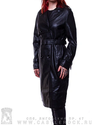 плащ женский к/з двубортный 23115