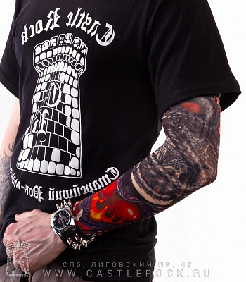 тату рукав дракон и сердце