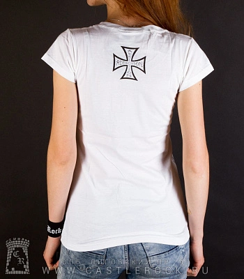 женская футболка addiction череп демона "original style" (белая)