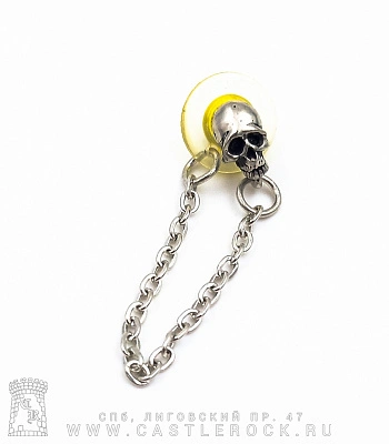 серьга alchemy gothic (алхимия готик) e200 chained skull