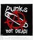 нашивка термо anarchy анархия punks not dead (лого, надпись белая, булавка, вышивка)