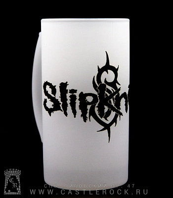 кружка пивная стеклянная slipknot (надпись, лого)