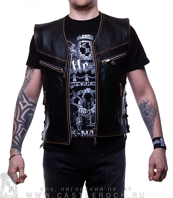 жилет кожаный классический castle rock st-petersburg с тиснением