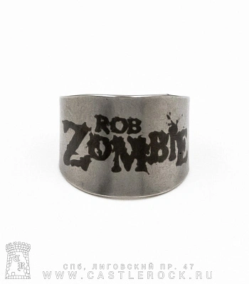 кольцо сталь с гравировкой rob zombie (безразмерное)
