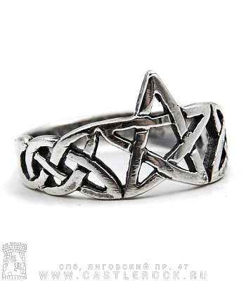 кольцо пентаграмма и орнамент (среднее)