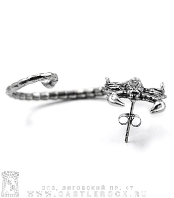 серьга кафф скорпион