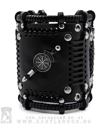 напульсник кожаный стимпанк черный (bspkv-1) меч и агисхьяльм шлем ужаса