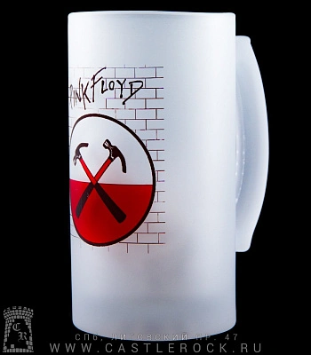 кружка пивная стеклянная pink floyd "the wall" (молотки)