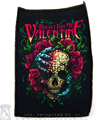нашивка bullet for my valentine (череп и розы)