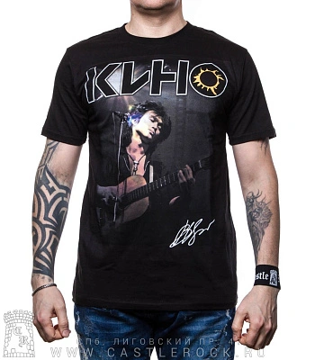 футболка кино в. цой (с гитарой, автограф)