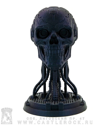 статуэтка череп терминатора (3d печать, черная)